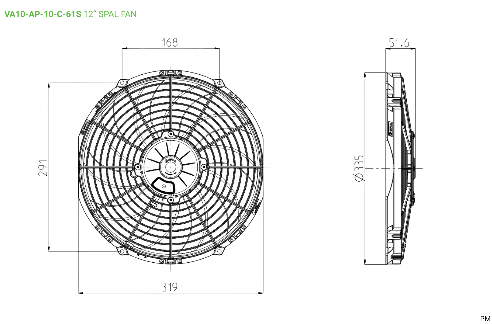 12" SPAL Fan - Push Type - Image 4