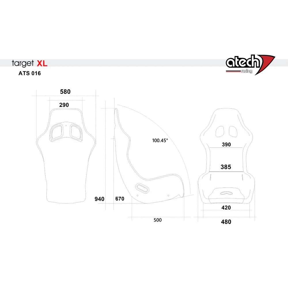 Atech Target XL Racing Seat - Image 3