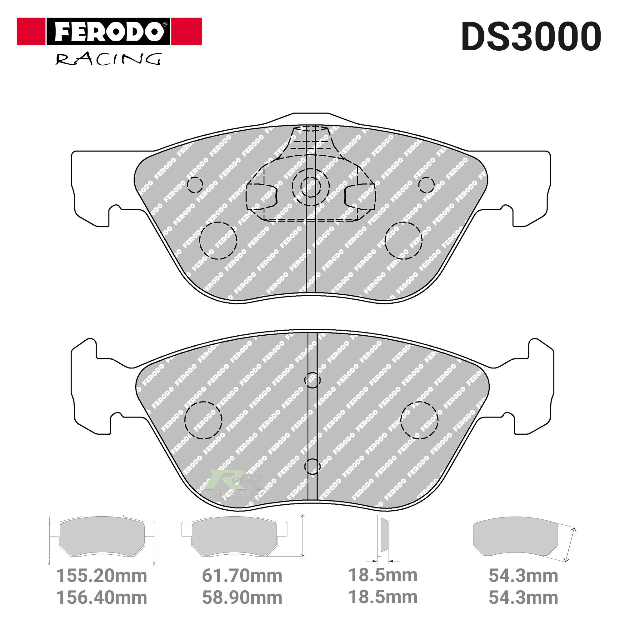 FCP1052R - (R) DS3000 Brake Pads