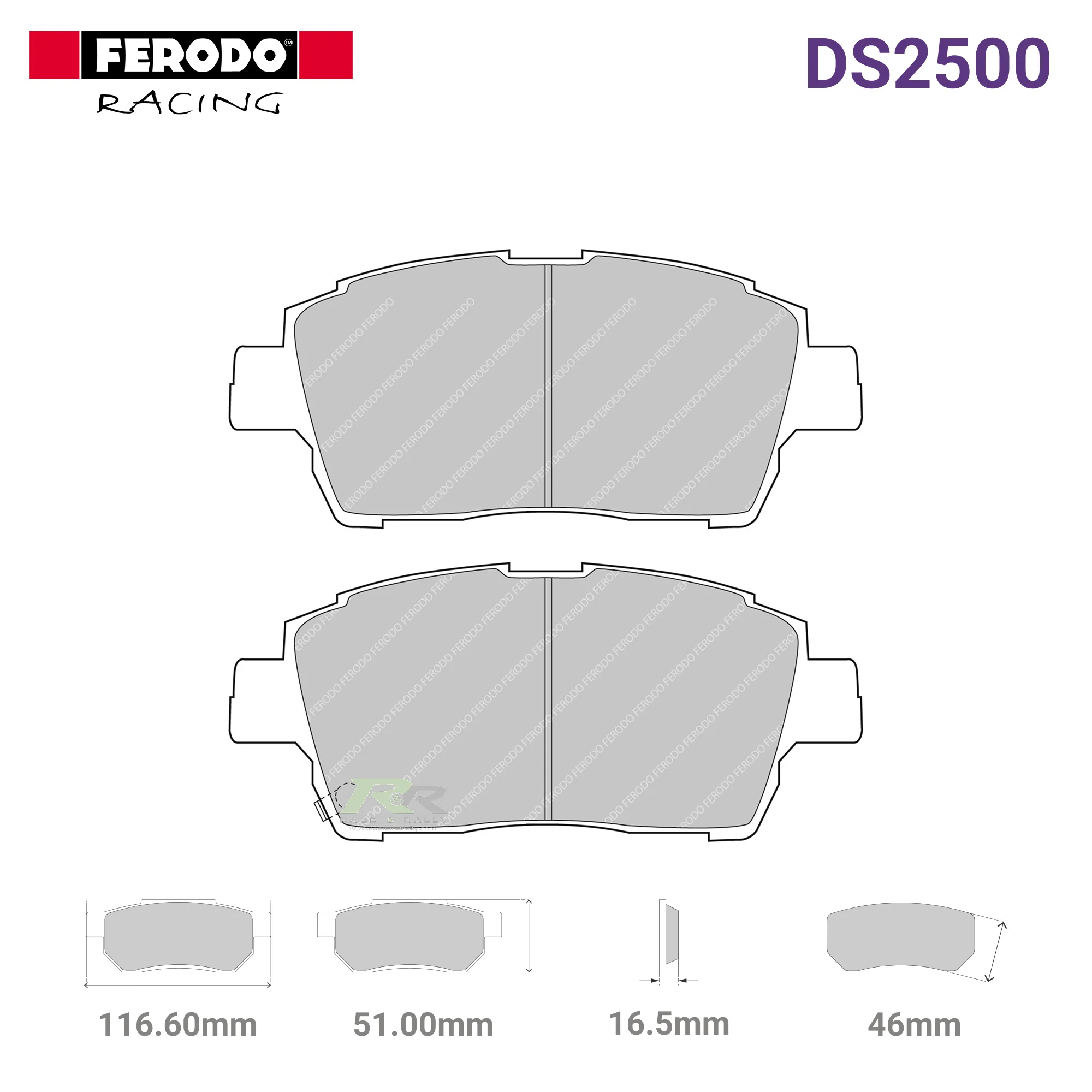 FCP1392H - (H) DS2500 Brake Pads