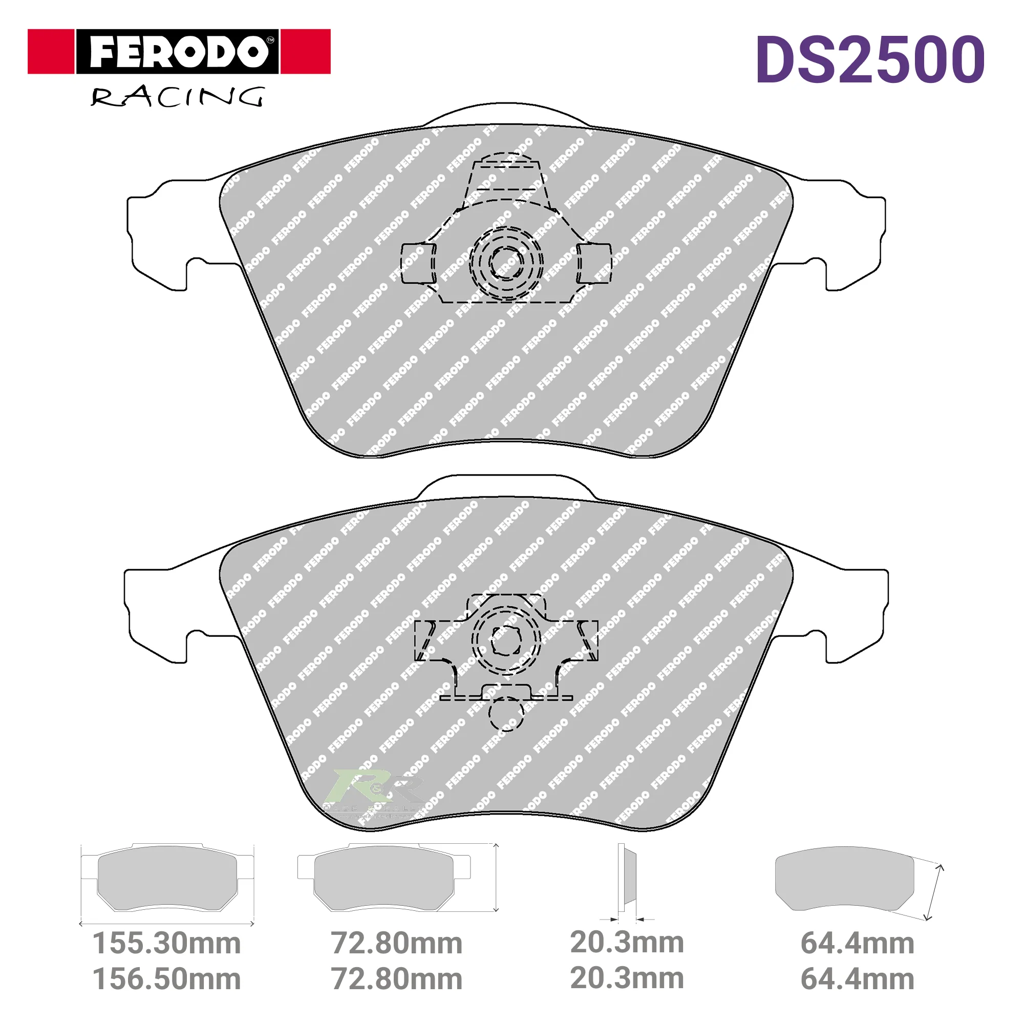 FCP1629H - (H) DS2500 Brake Pads