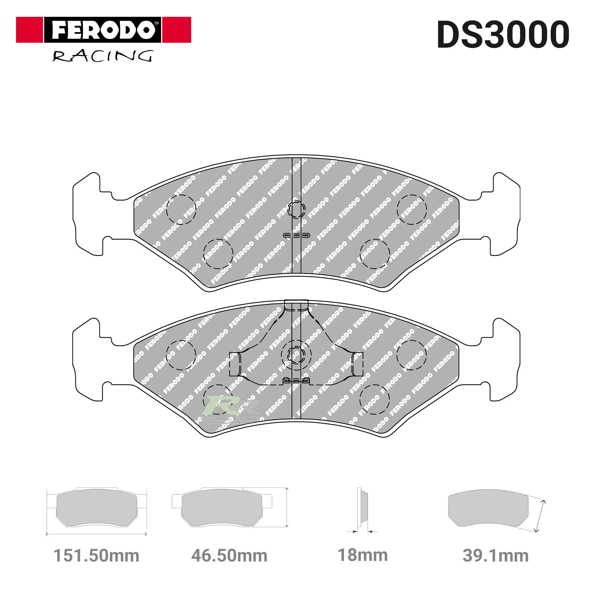 FCP206R - (R) DS3000 Brake Pads