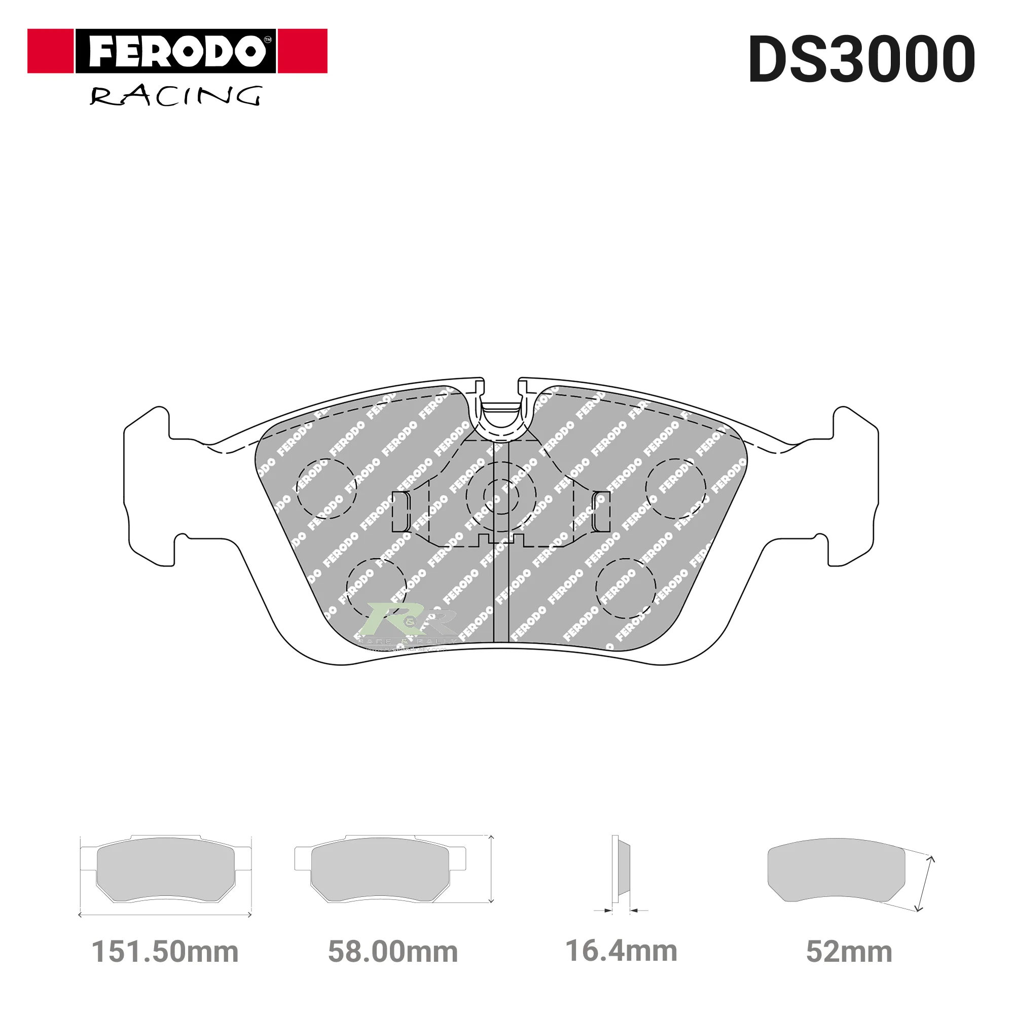 FCP725R - (R) DS3000 Brake Pads