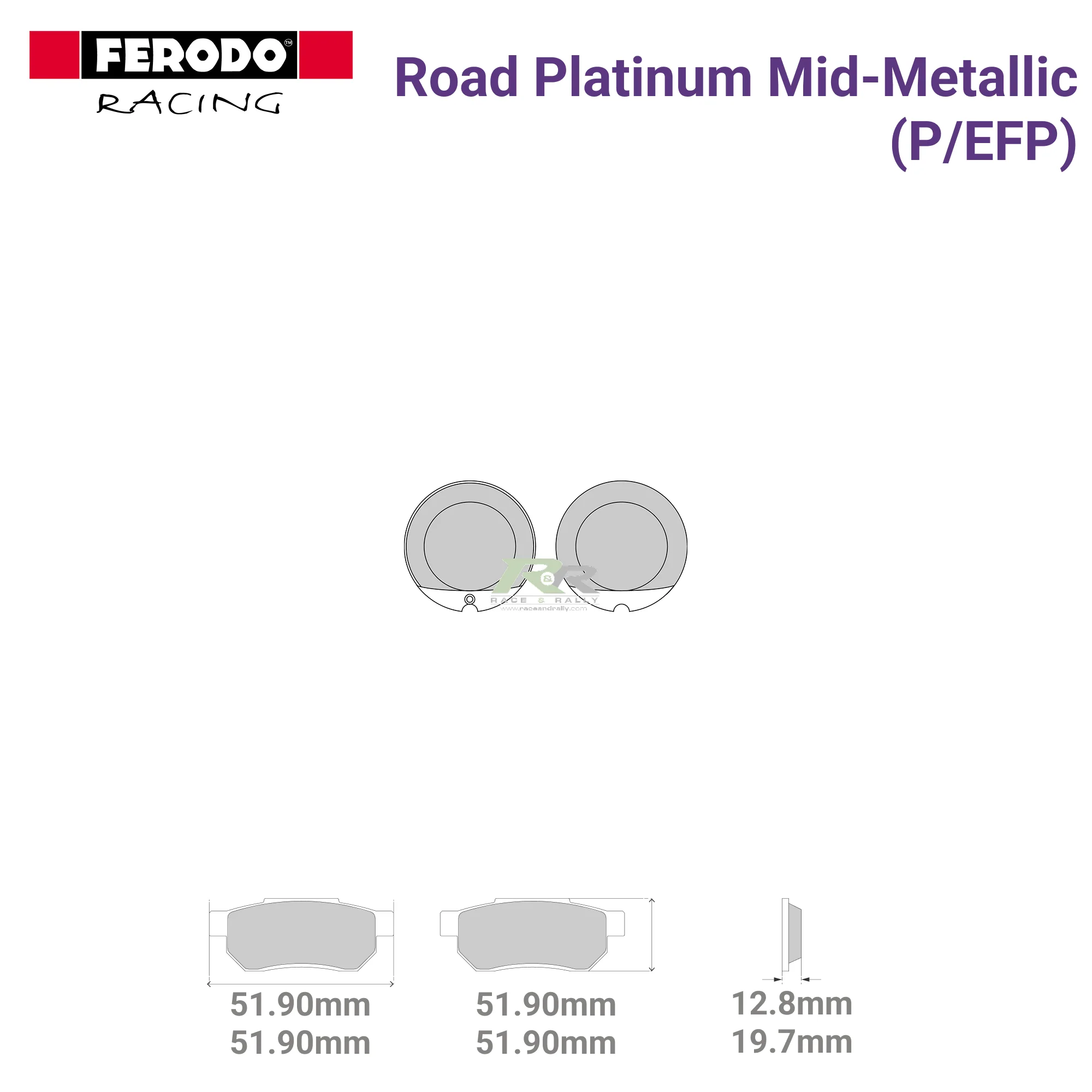 FDB119P - (P/EFP) - Road Platnium Mid-Metallic Motorcycle Brake Pads