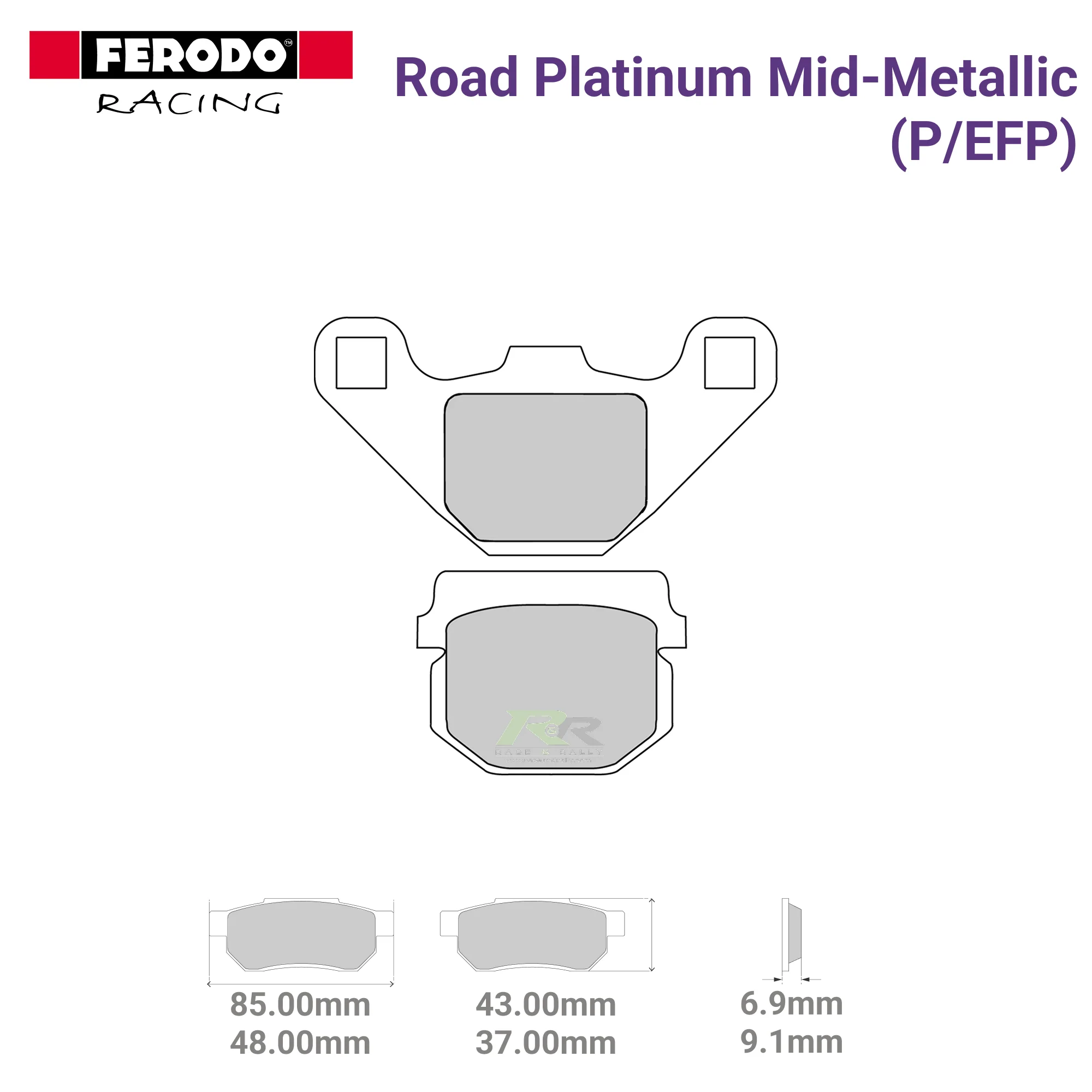 FDB313P - (P/EFP) - Road Platnium Mid-Metallic Motorcycle Brake Pads