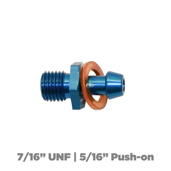 7/16" UNF Push-on Adaptor Kit - accepts 5/16" Ø hose