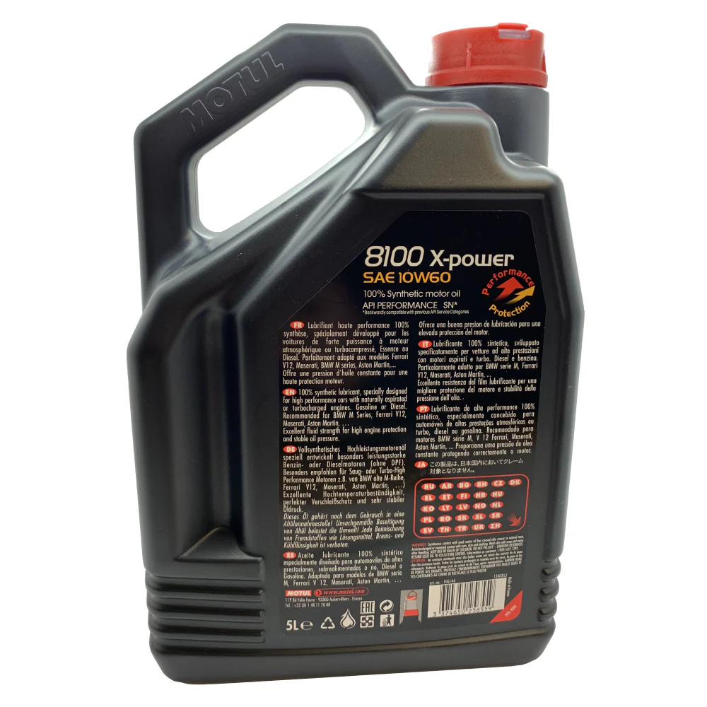 Motul 8100 X-Power 10W60 Fully Synthetic Engine Oil - 5 Ltr - Image 3