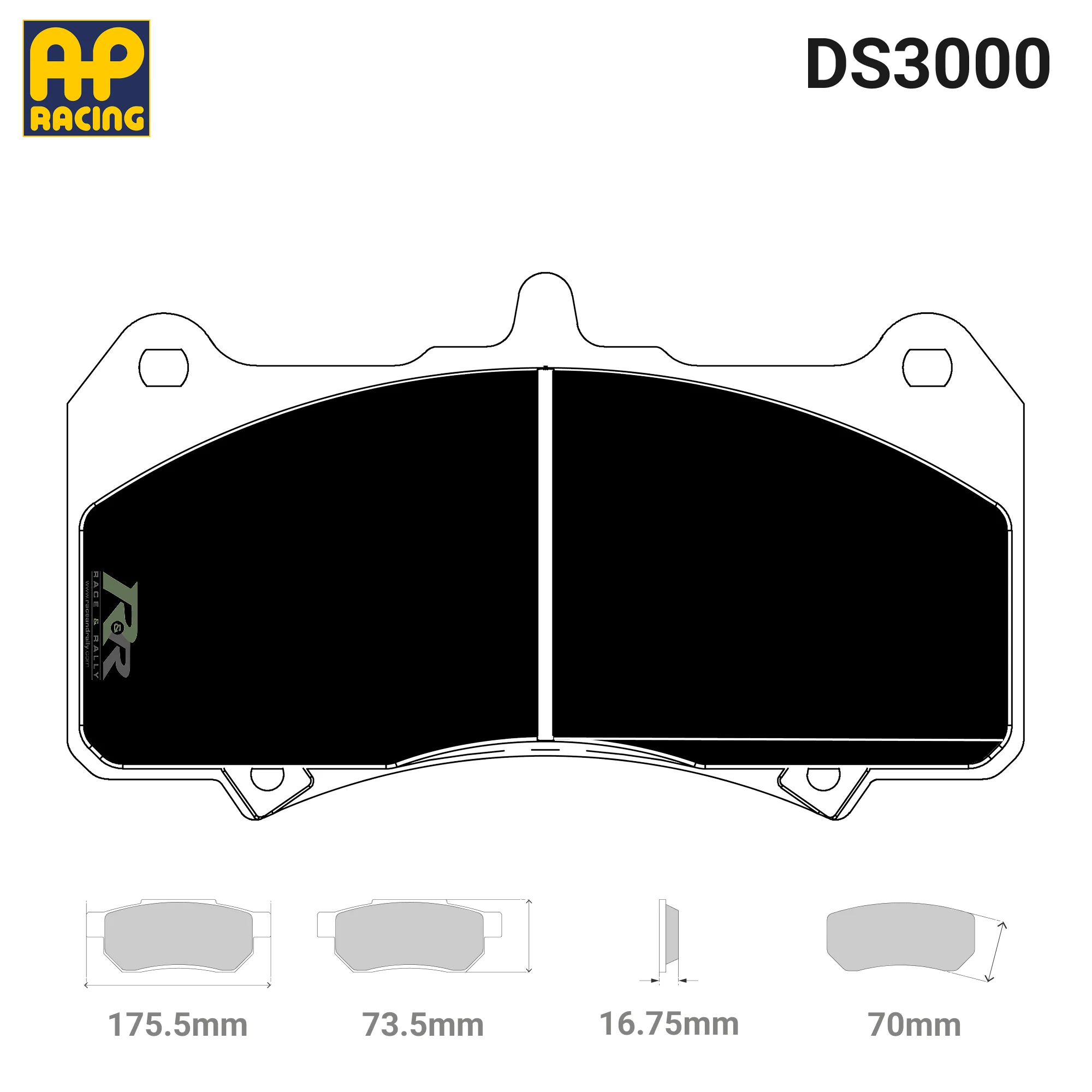 CP7555D70 Brake Pad Set - (R) DS3000 Compound
