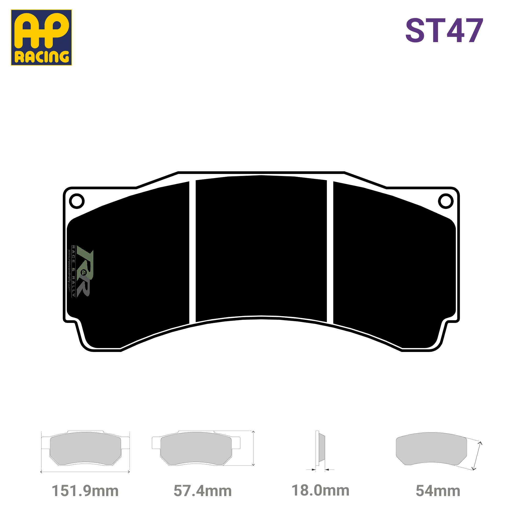 CP3905D54 Brake Pad Set - ST47 Compound