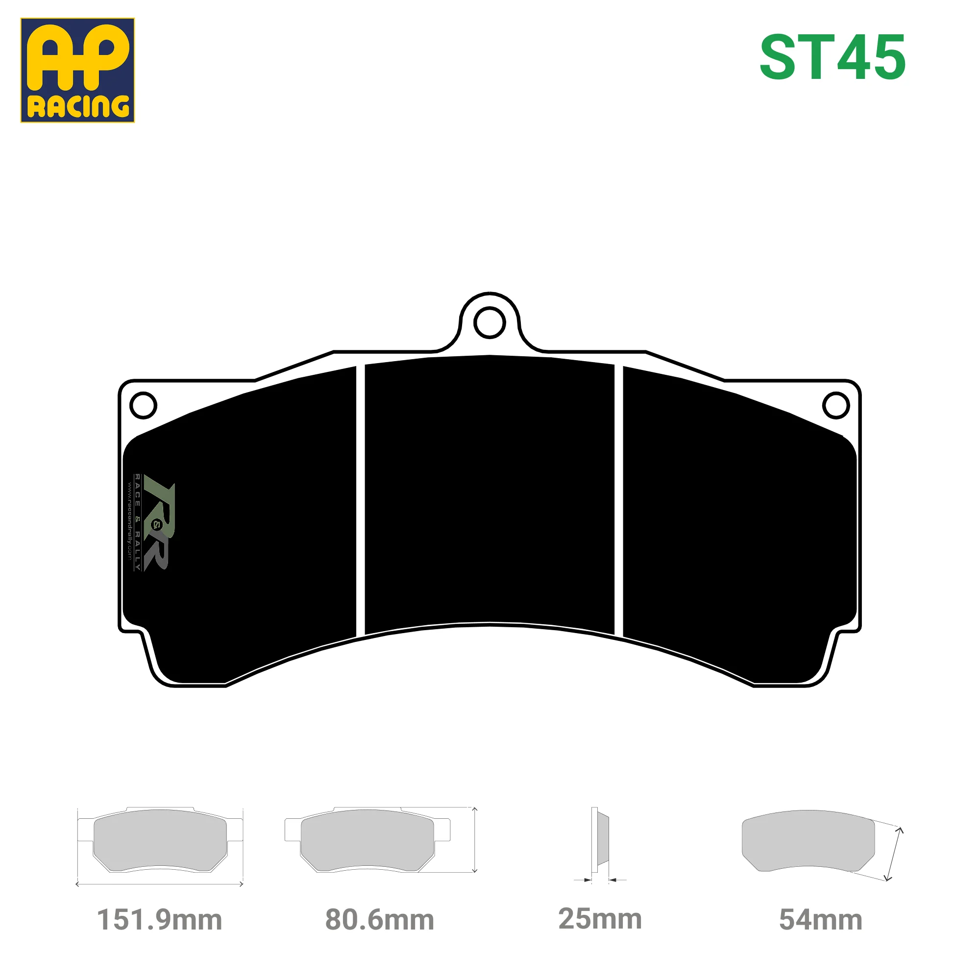 CP3558D54 Brake Pad Set - Raybestos ST45 Compound