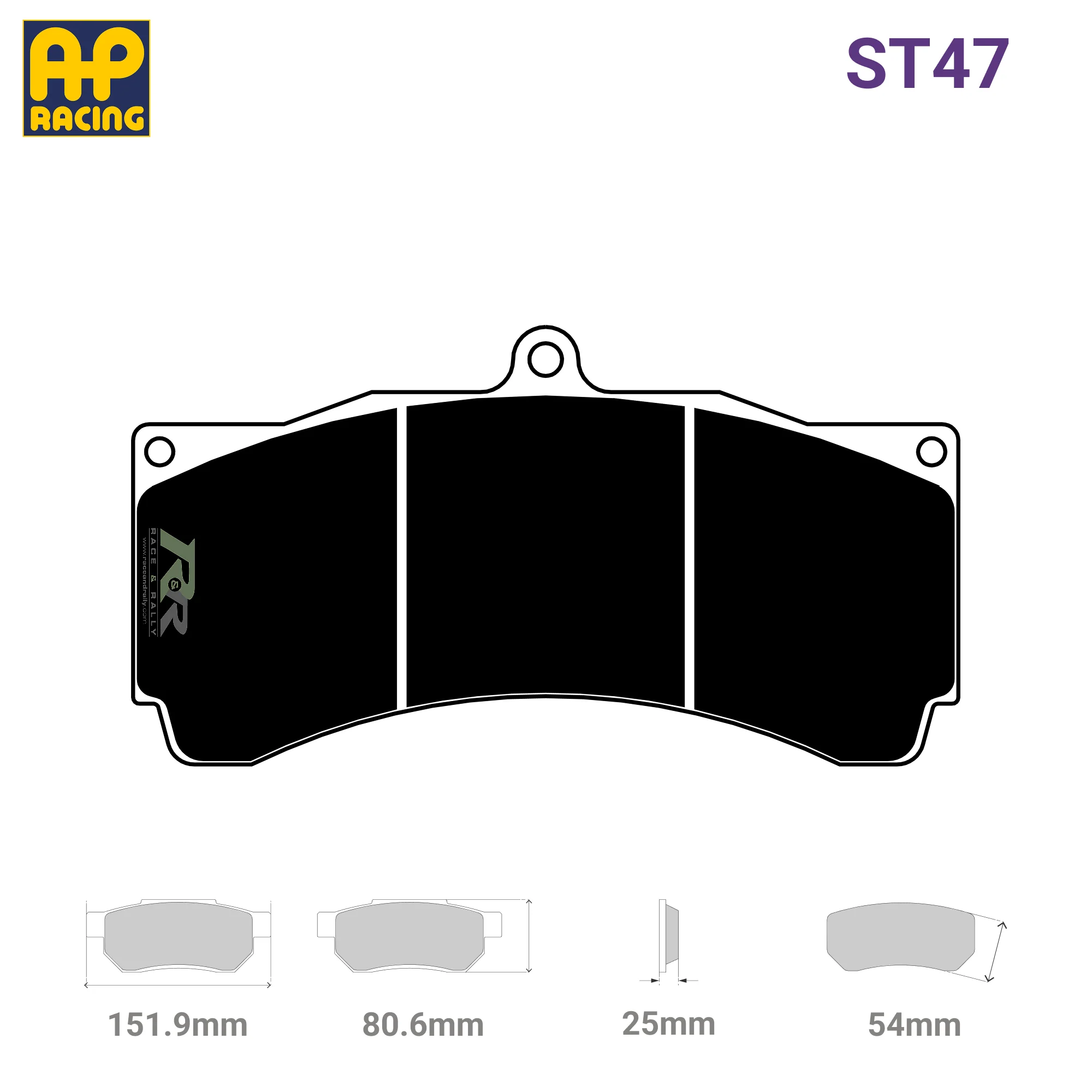 CP3558D54 Brake Pad Set - Raybestos ST47 Compound