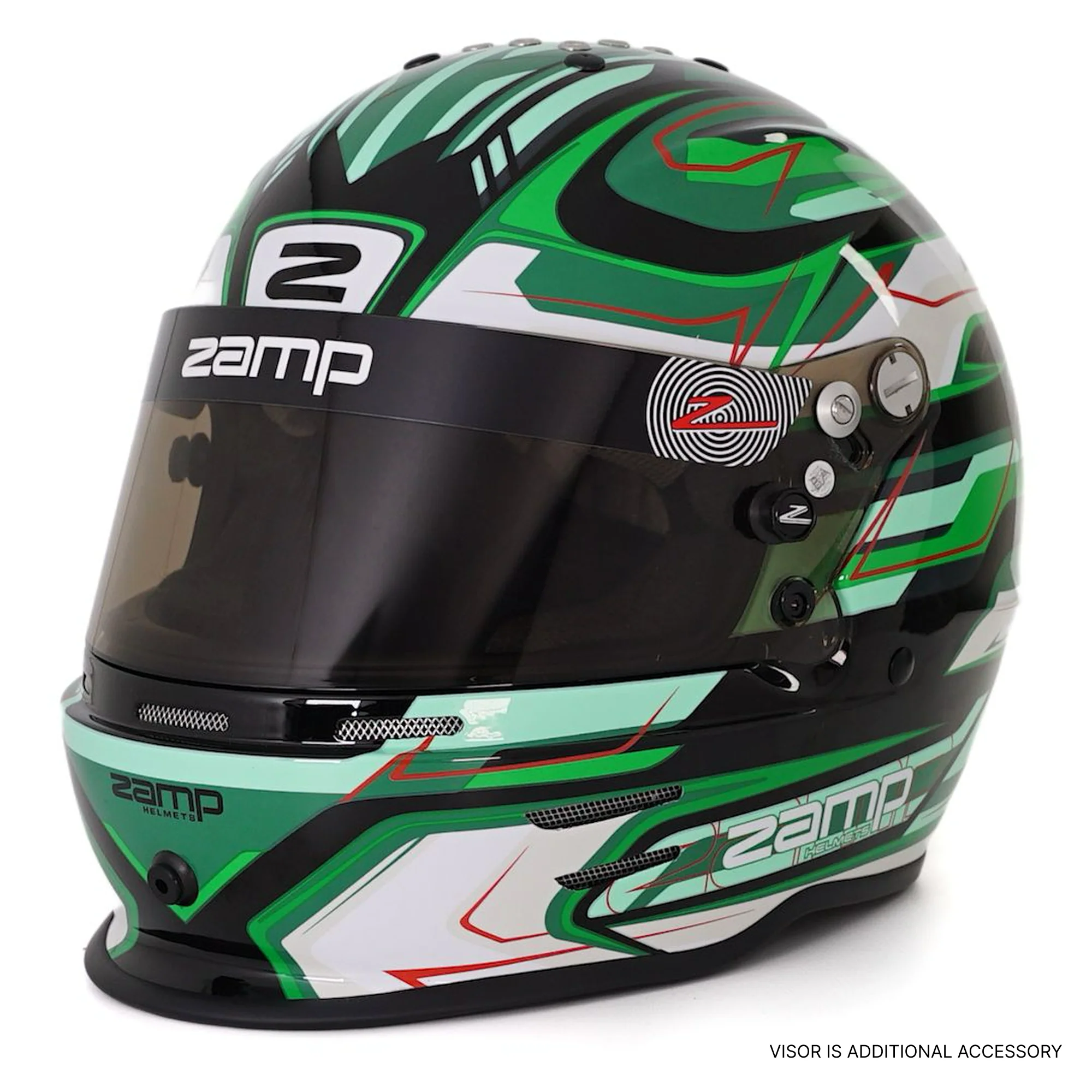 RZ 42 Youth Karting Helmet - Green / Black - Image 10
