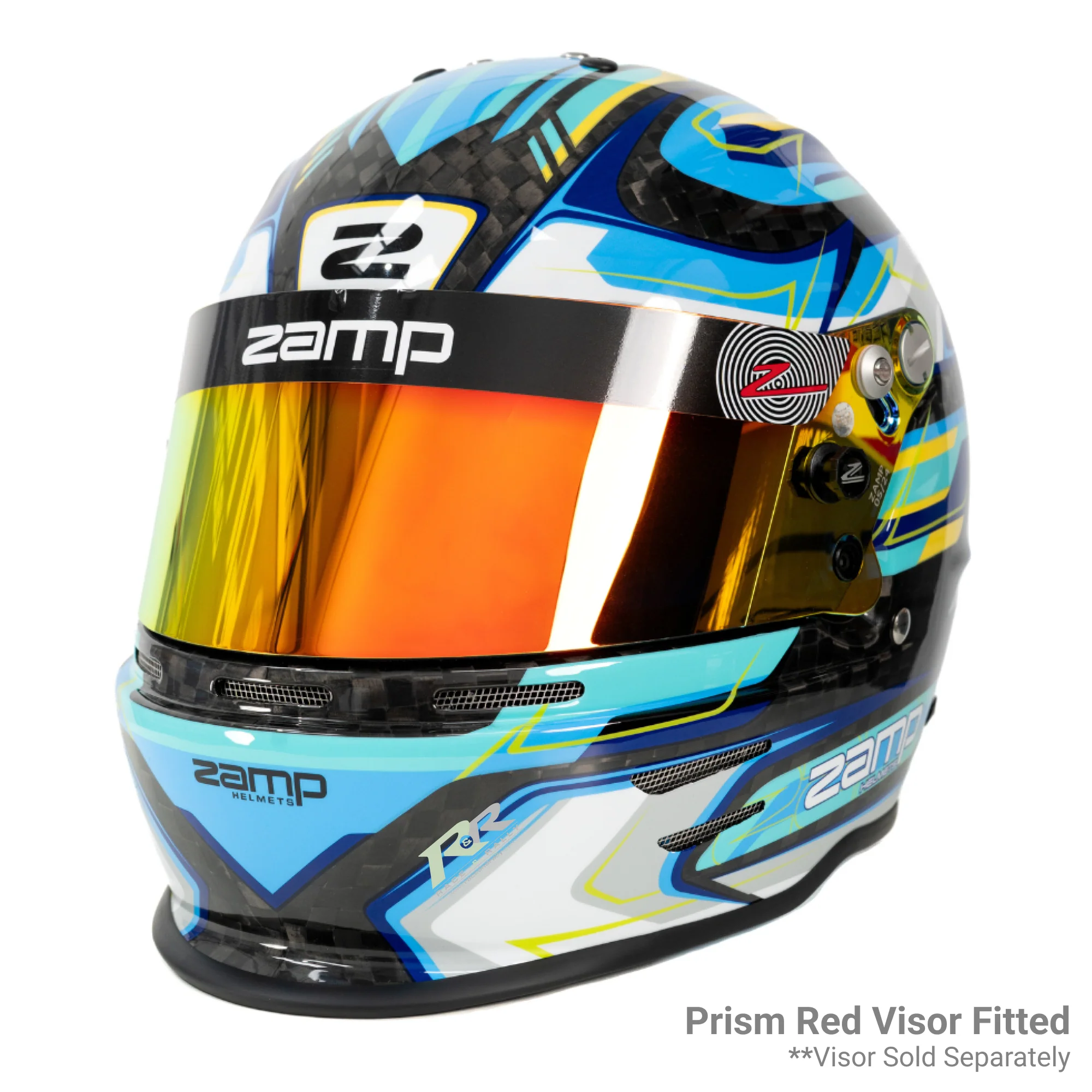 RZ 48 Youth Karting Helmet - Carbon Blue - Image 11