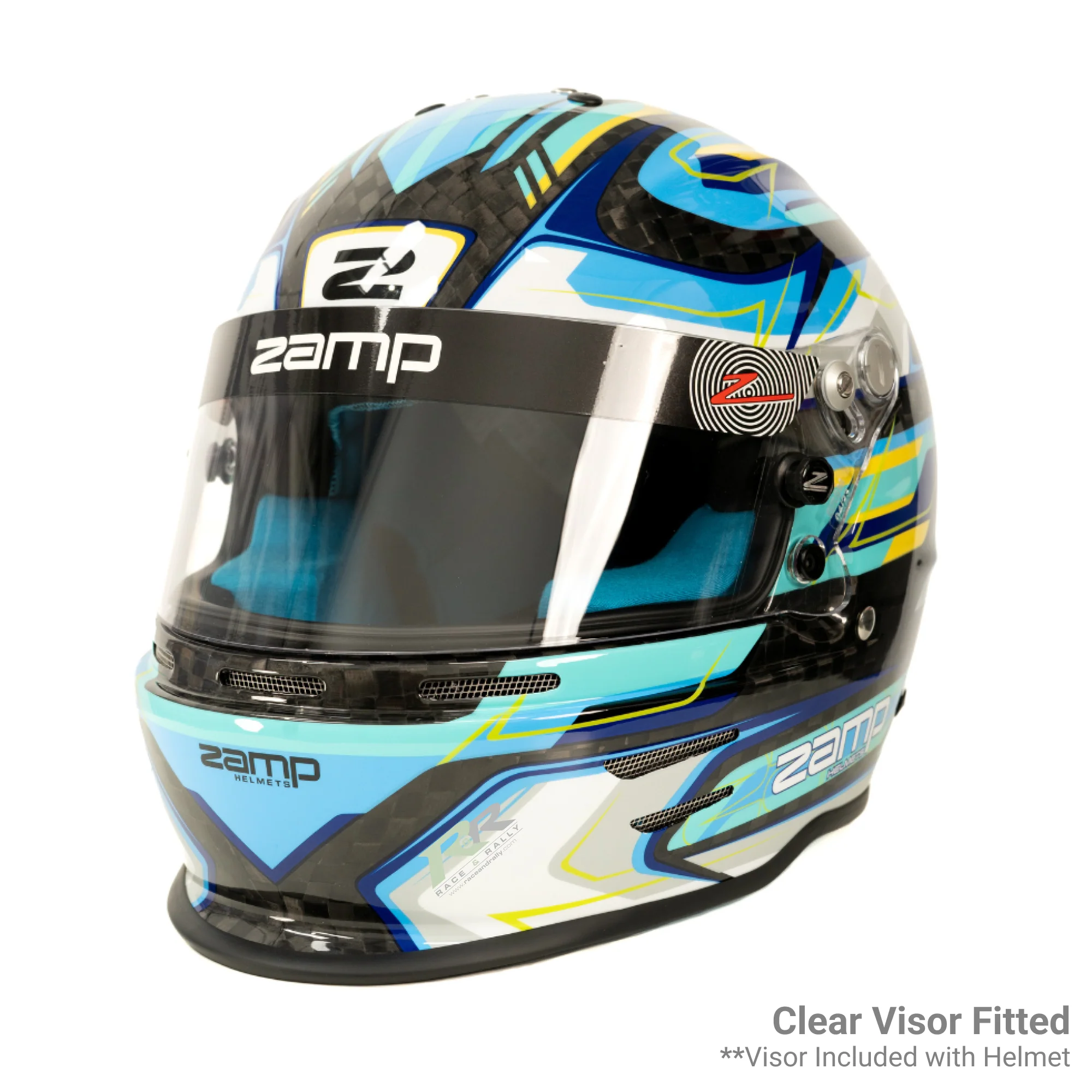 RZ 48 Youth Karting Helmet - Carbon Blue - Image 5