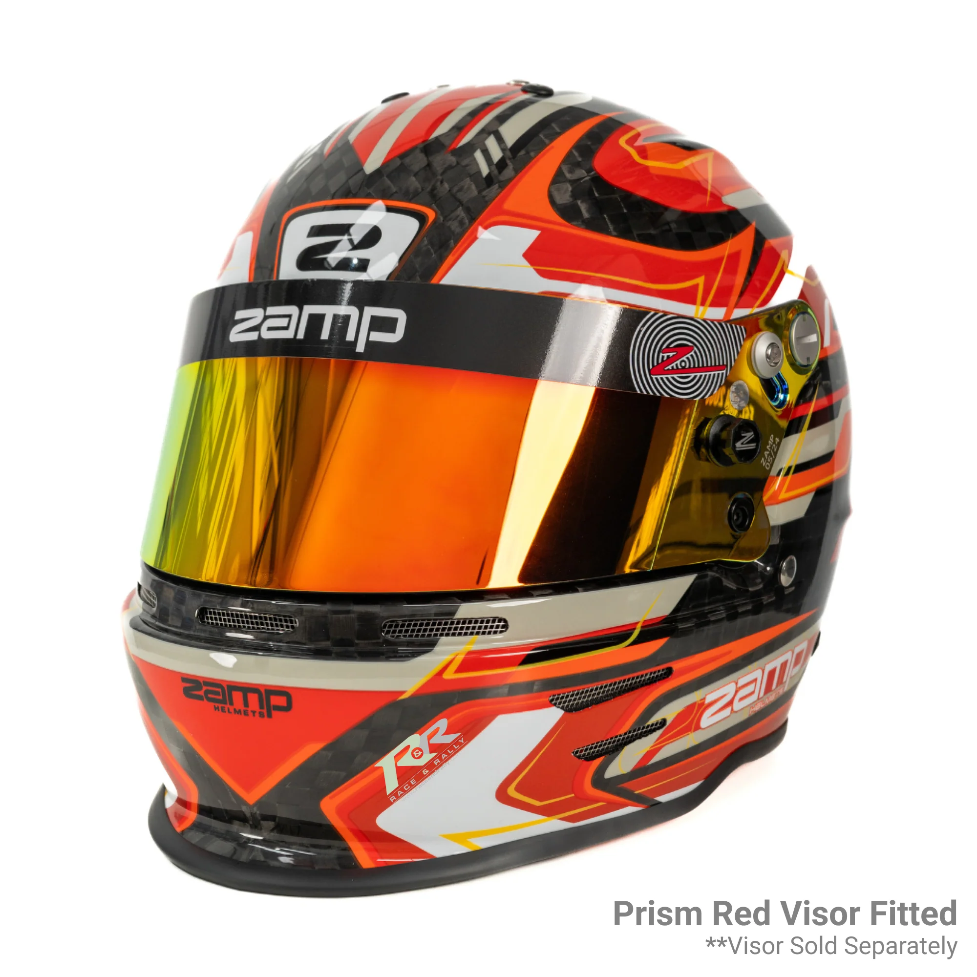 RZ 48 Youth Karting Helmet - Carbon Red - Image 10