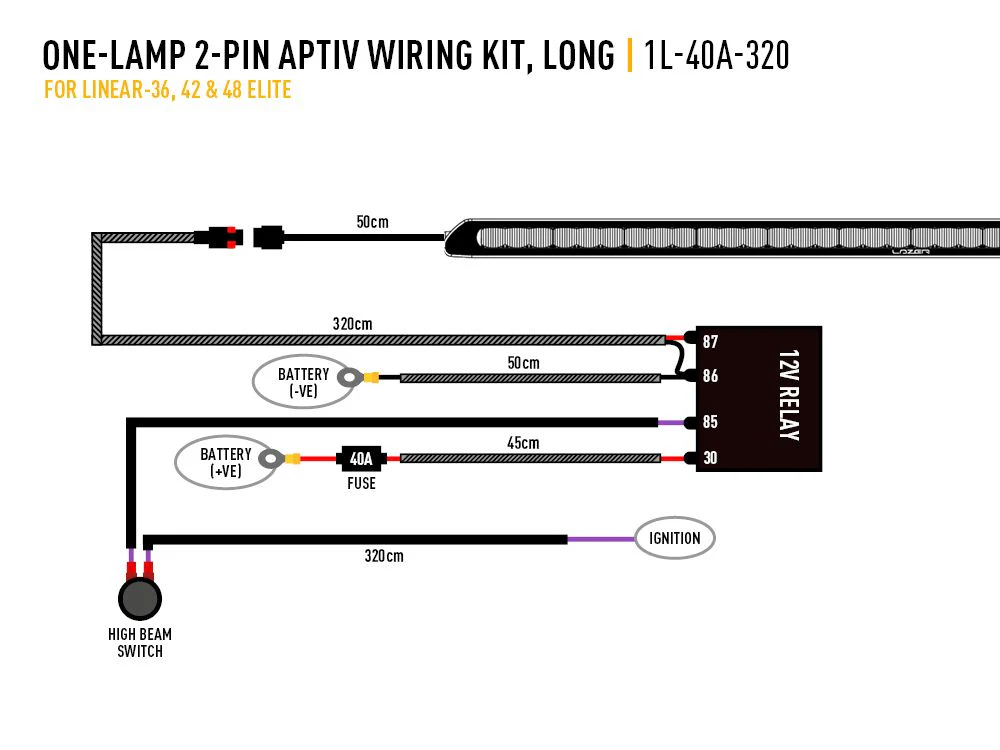 Single-Lamp Harness Kit (2-Pin, Aptiv, 12V) - Image 2