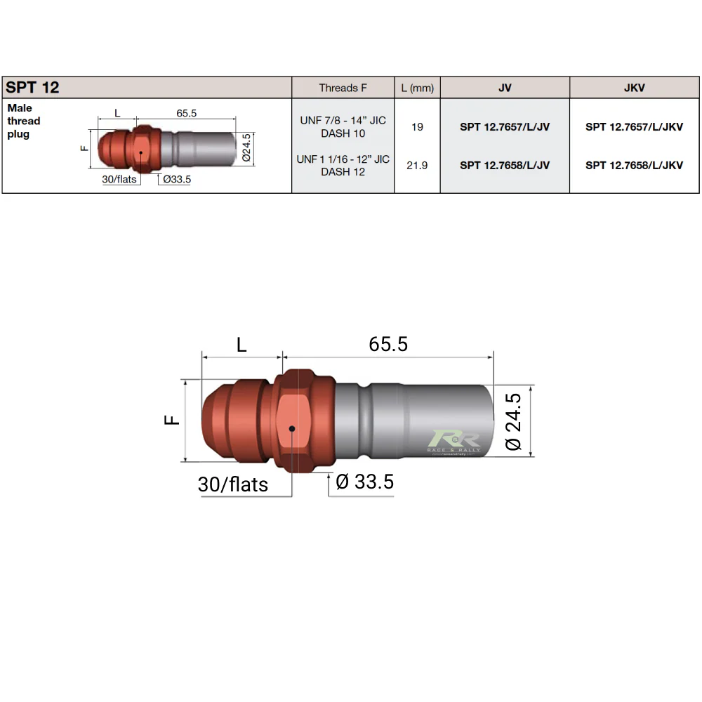 SPT 12 Male Thread Plug - Image 2