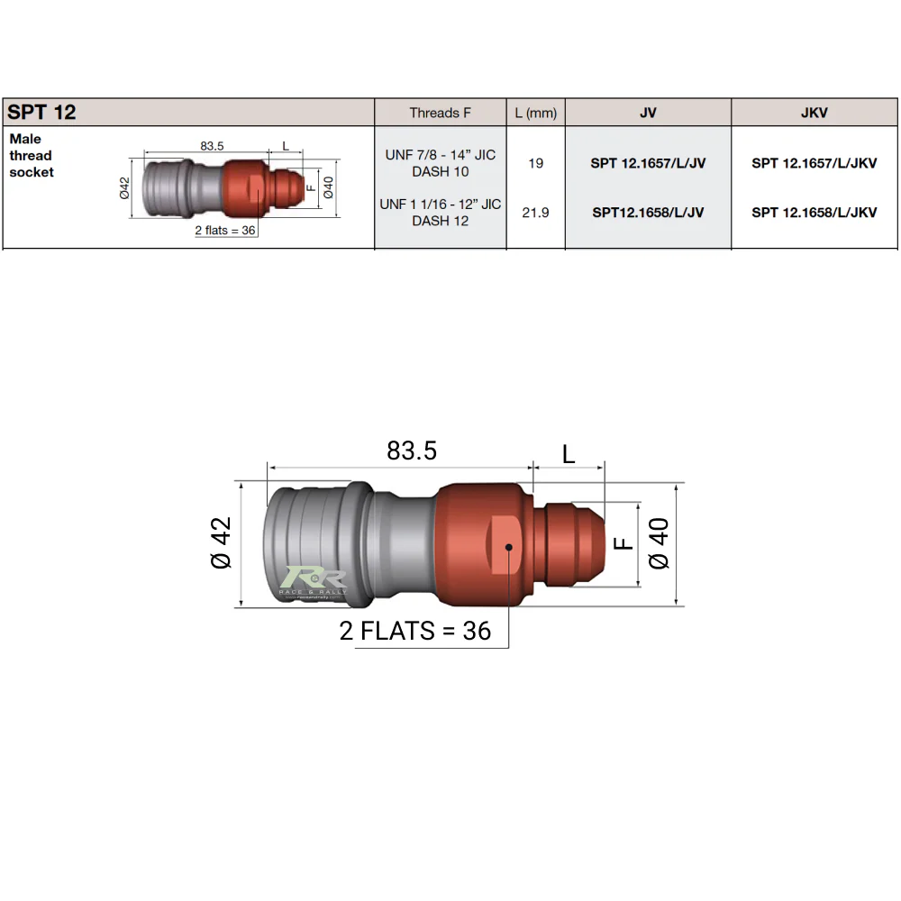 SPT 12 Male Thread Socket - Image 3