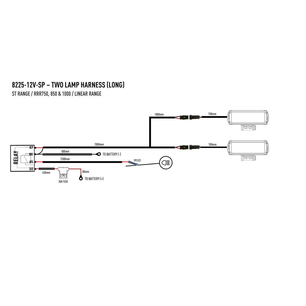 Two-lamp harness kit with splice (Long) - Image 2