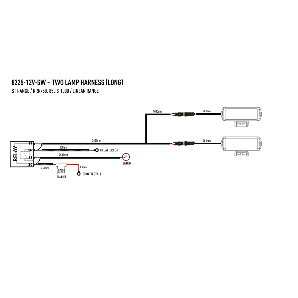 Two-lamp harness kit with switch (Long) - Image 2